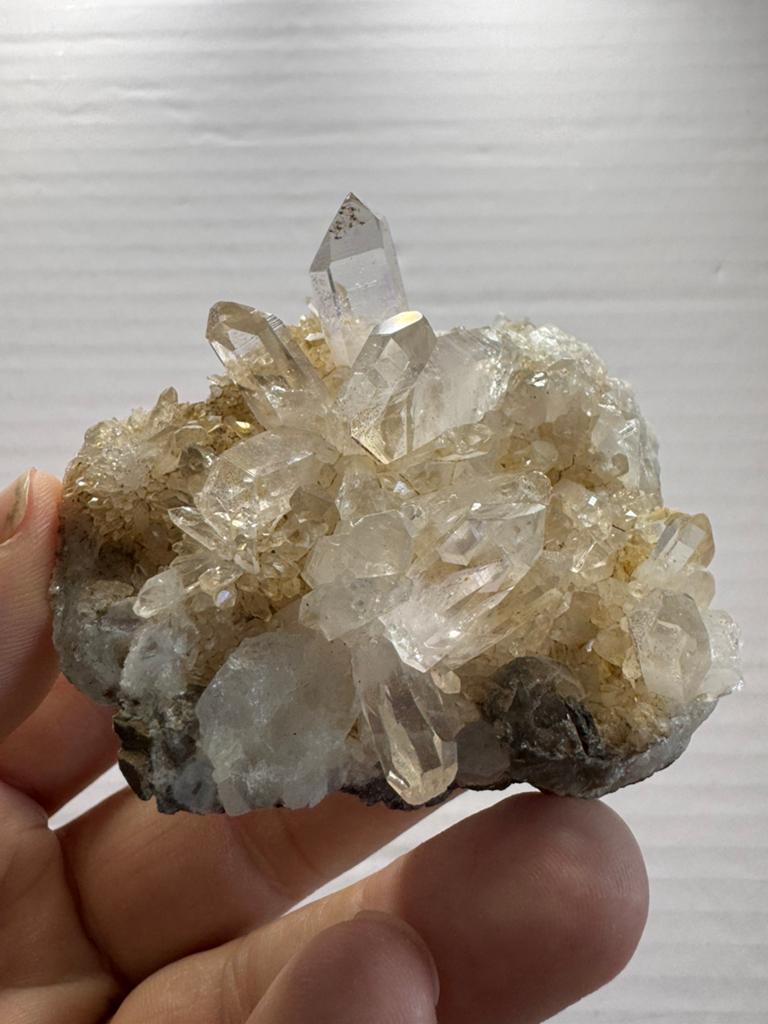 Bergkristal kwarts cluster geode -Goboboseb Namibië mineraal, Ophalen of Verzenden, Mineraal