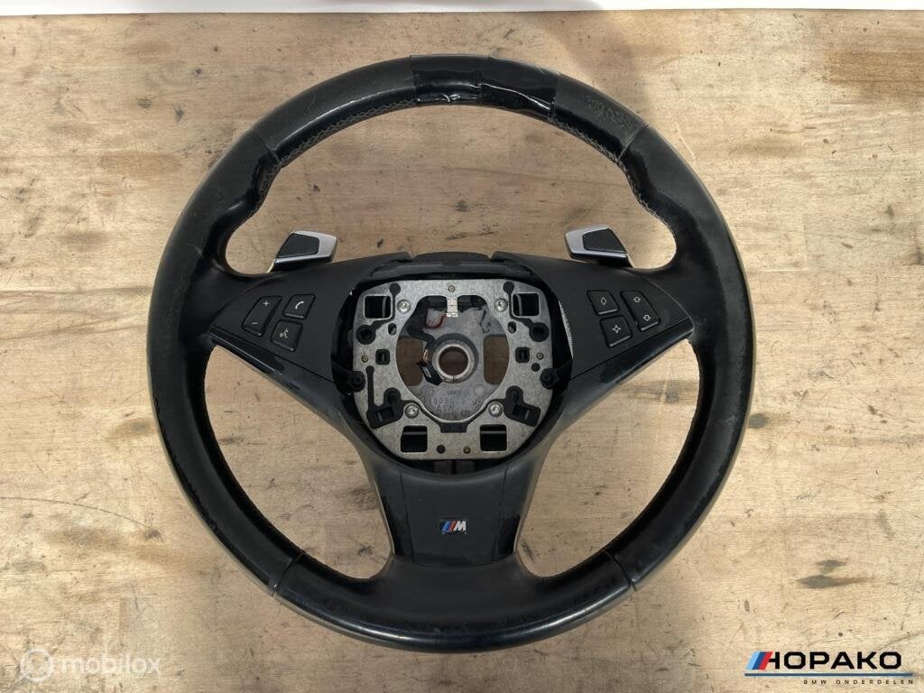 Stuurwiel leder BMW 5 serie E60 E61 - startstop | flippers, Gebruikt, Einsteinlaan 5, rijswijk, Bmw, Ophalen of Verzenden