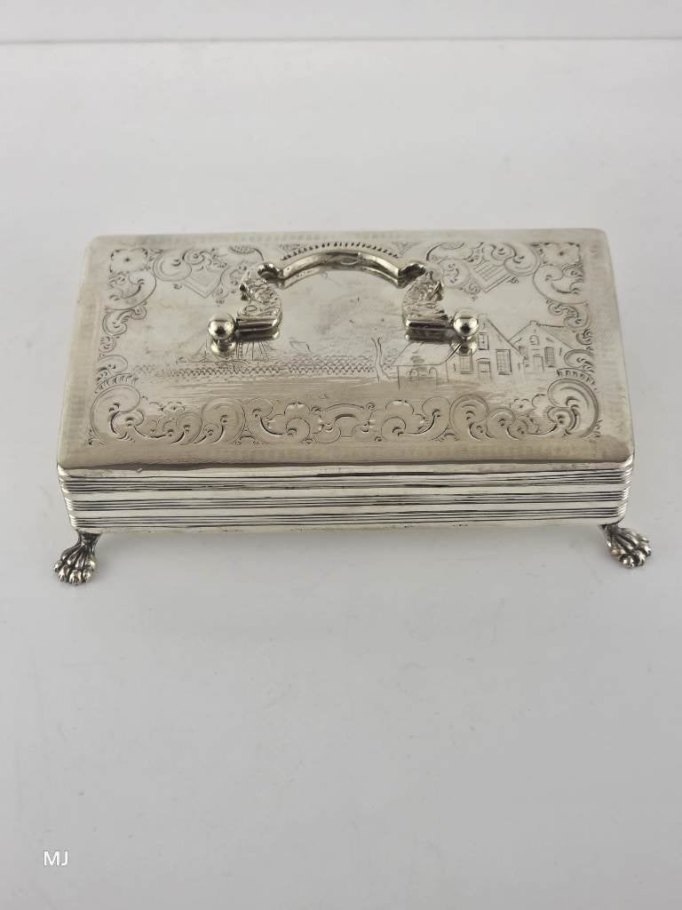 Zilveren lepeldoosje                                     Z47, Antiek en Kunst, Antiek | Goud en Zilver, Ophalen of Verzenden, Zilver