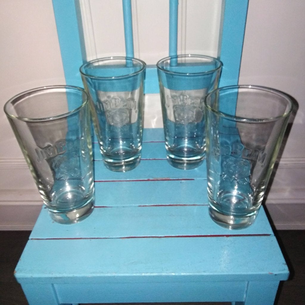 Jim Beam Whiskey longdrink glazen set van 4 stuks, Ophalen, Zo goed als nieuw, Overige typen