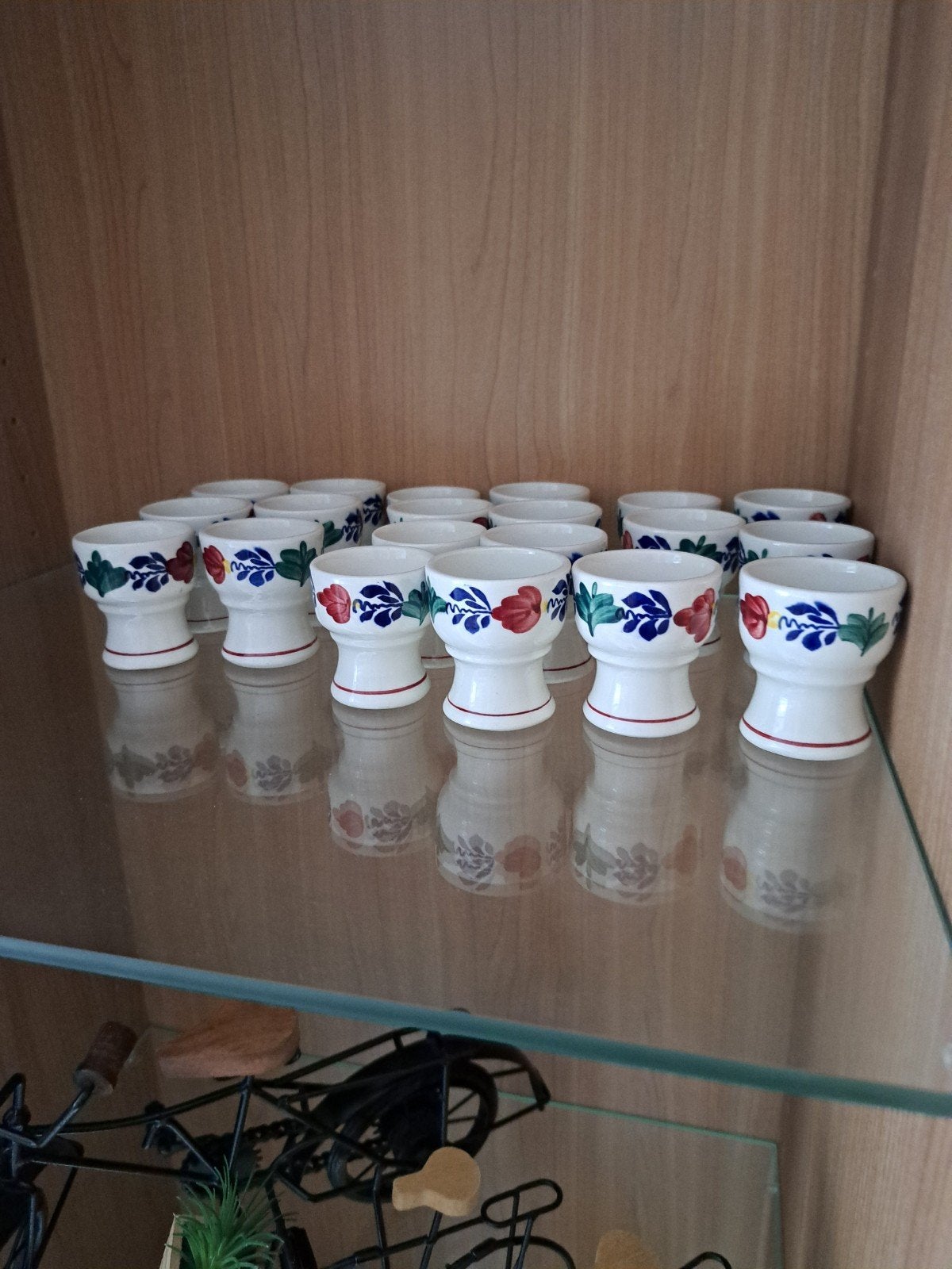 20 Boerenbond eierdopjes - Vintage servies, Ophalen, Steen/keramiek, Wit, Overige merken
