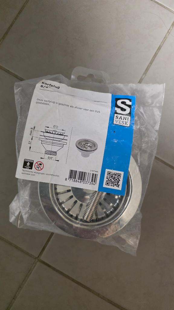 Sanivesk korfplug nieuw, Ophalen of Verzenden, Nieuw, Wastafel