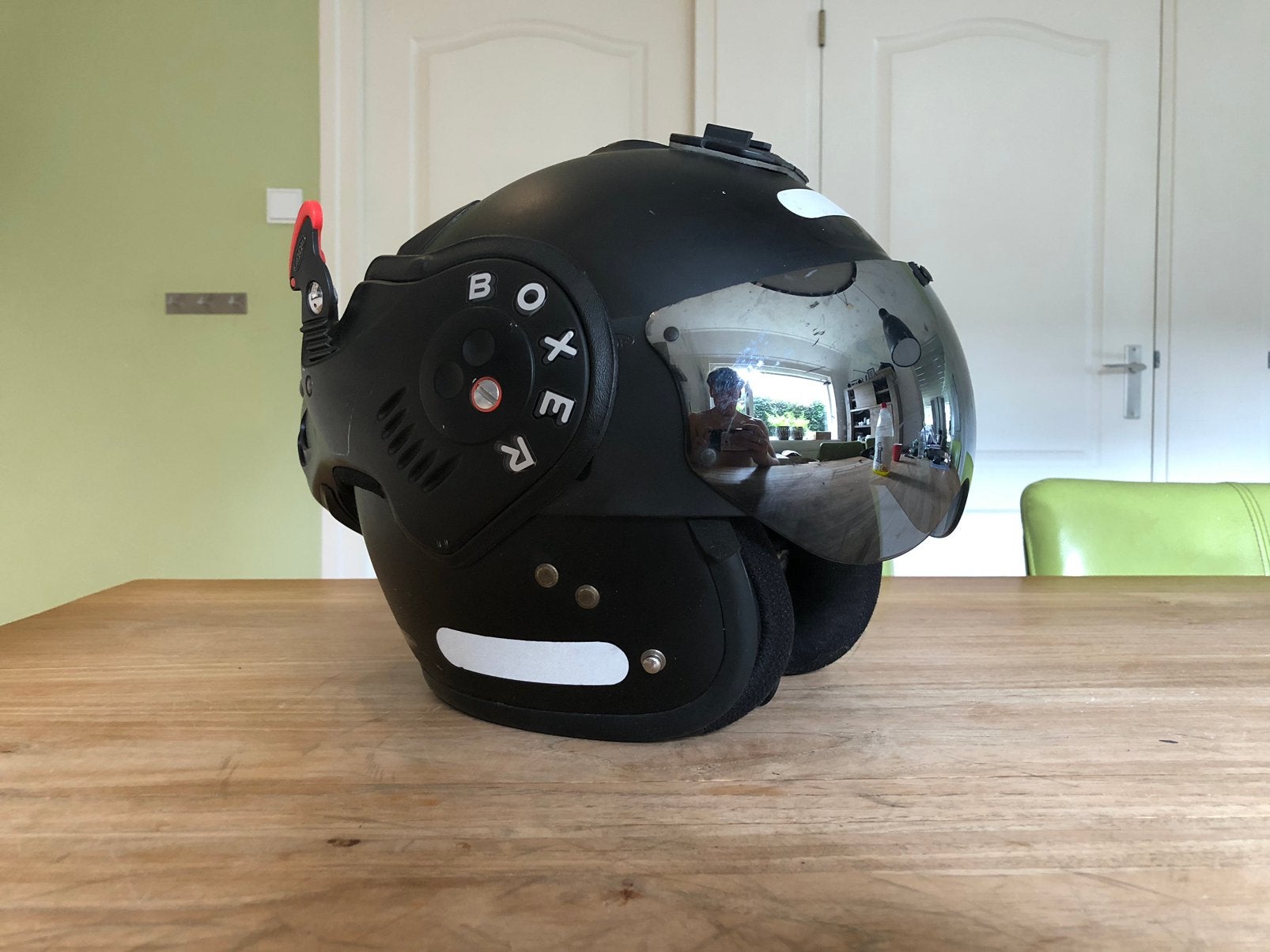 Roof Boxer - S - Spiegelvizier, Motoren, Kleding | Motorhelmen, Ophalen of Verzenden, Tweedehands, Systeemhelm, Overige merken