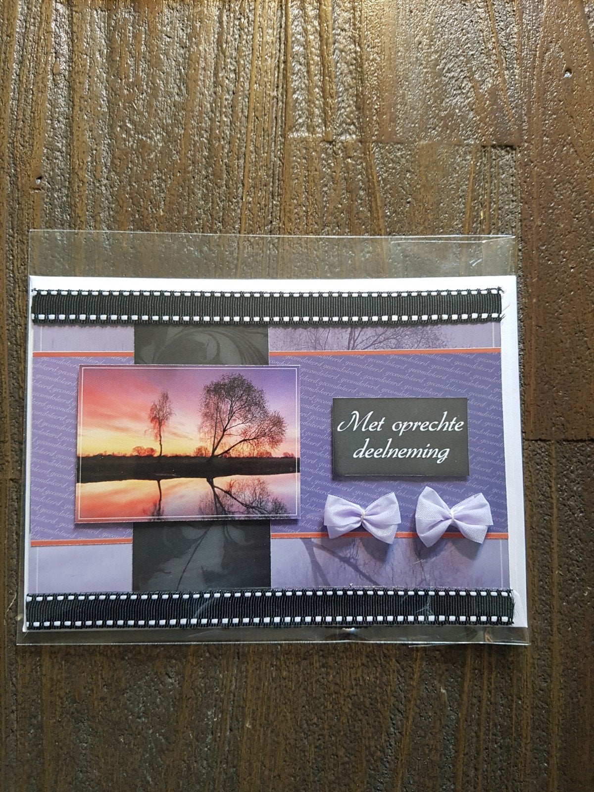 Kaartje condoleance bomen en zonsondergang, Ophalen of Verzenden, Nieuw, Overige thema's