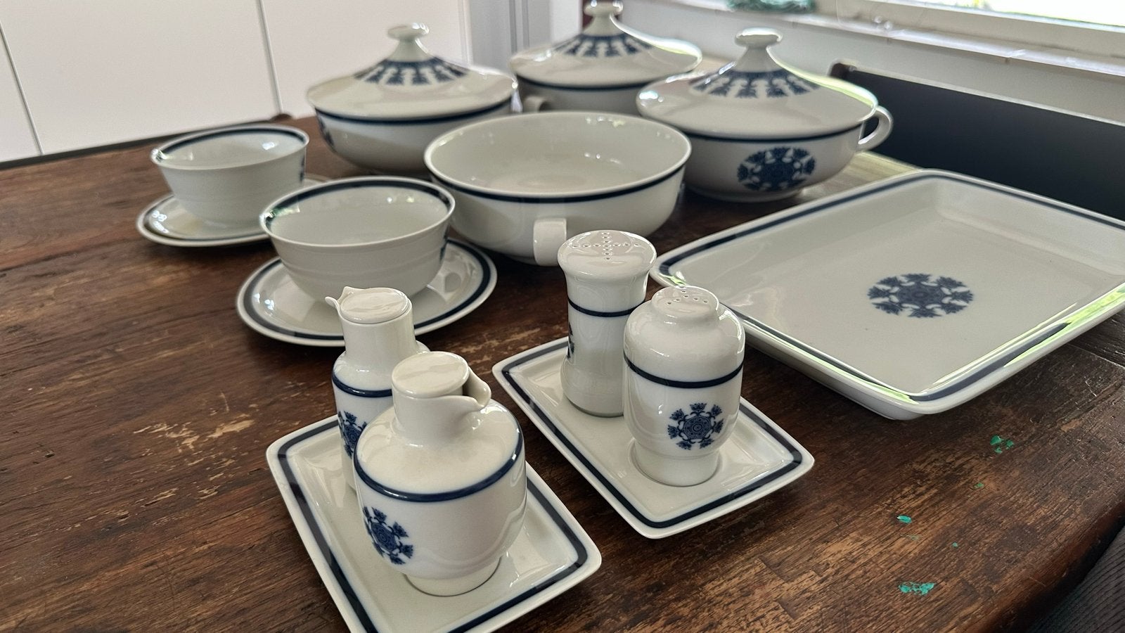 Vintage Mosa Maastricht servies - Delftsblauw decor, Ophalen, Gebruikt, Overige merken, Delftsblauw