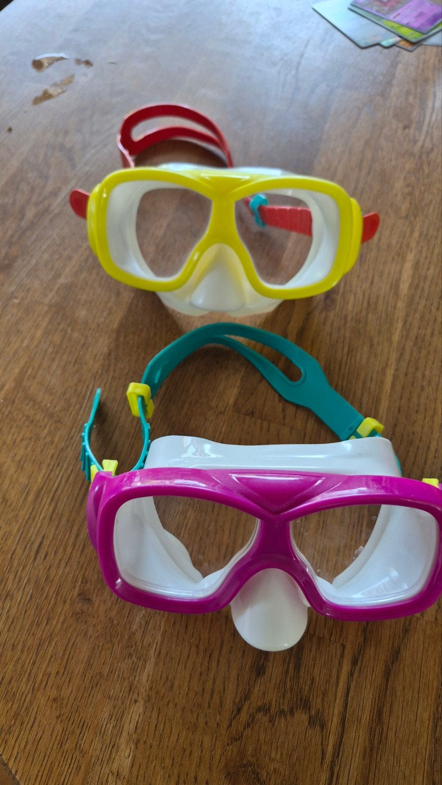 Duikbrillen voor kinderen - Geel en Paars, Watersport en Boten, Ophalen, Zo goed als nieuw, Duikbril of Snorkel