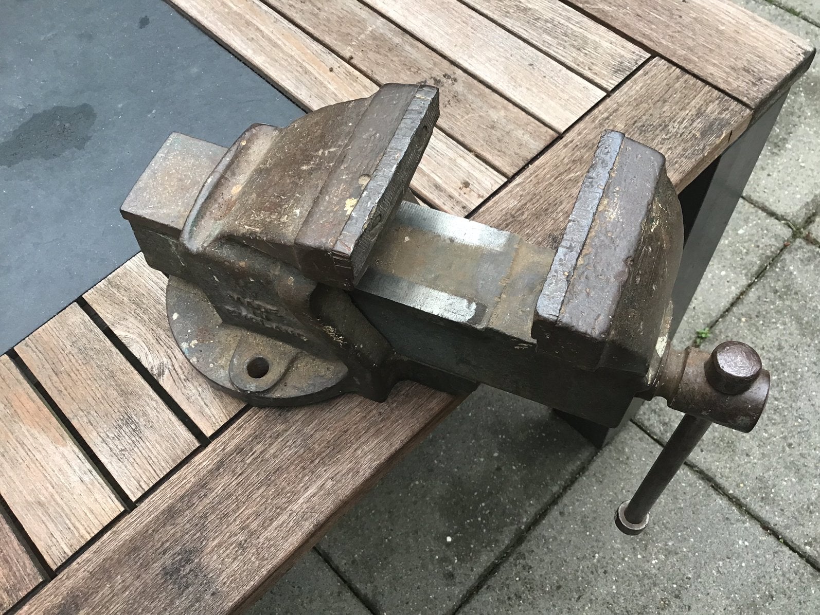 record bankschroef no 3 100 mm., Doe-het-zelf en Verbouw, Werkbanken, Ophalen, Gebruikt, 70 tot 120 cm, Bankschroef