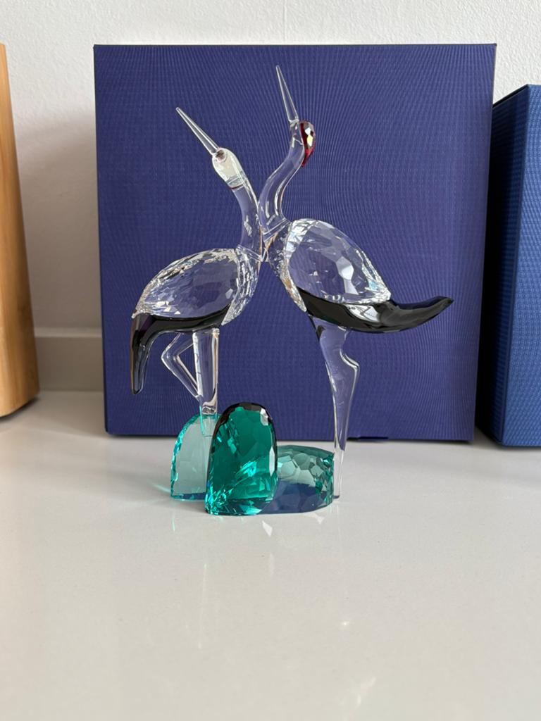 Swarovski zingende kraanvogels groot, Ophalen of Verzenden, Zo goed als nieuw, Figuurtje