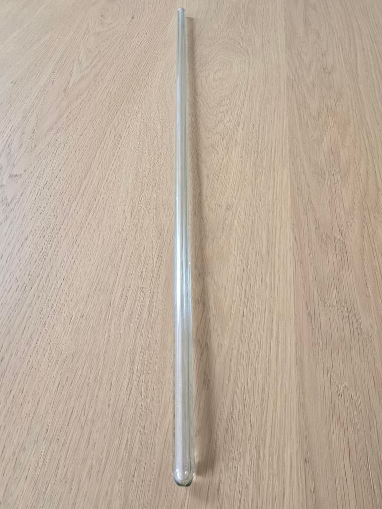 Antiek zeer dik glazen XXL reageerbuis van ca 50cm €15, Antiek en Kunst, Ophalen of Verzenden