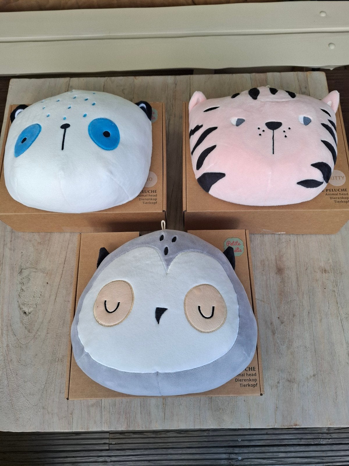 drie pluche dierenkoppen voor aan de muur, Ophalen of Verzenden, Nieuw, Overige typen