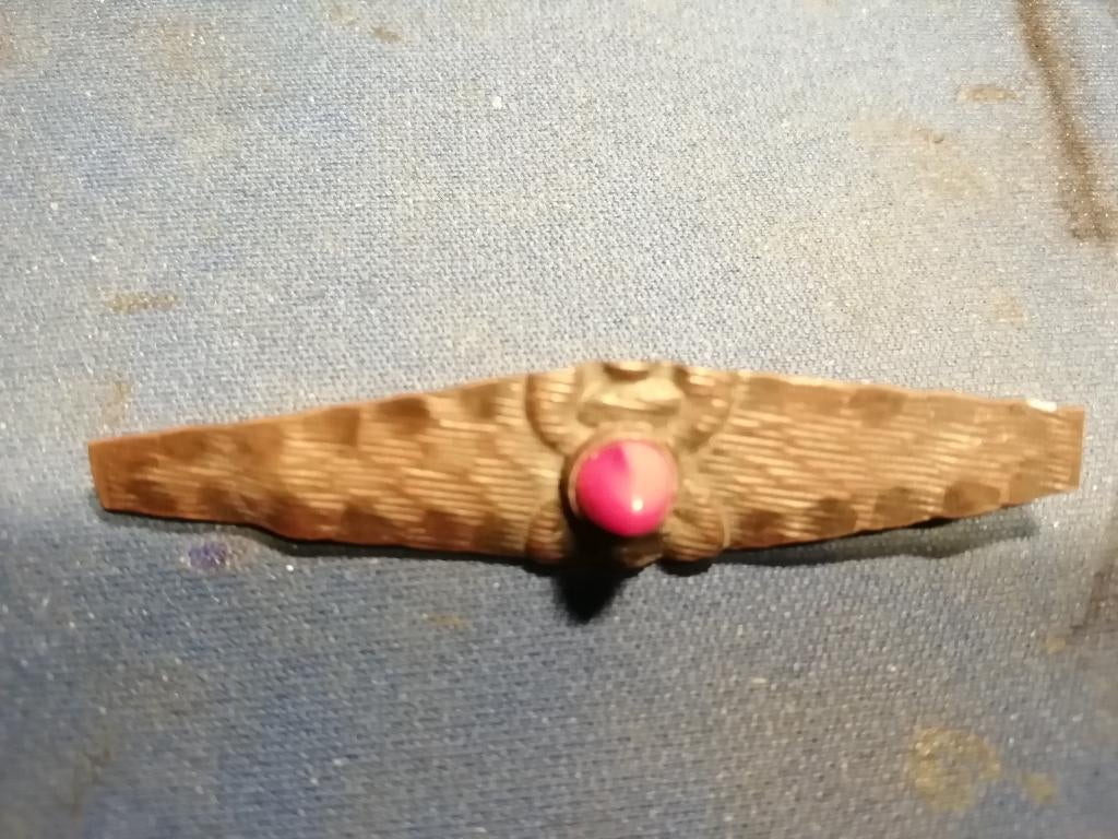 broche, zilver met bloedkoraal ,Amsterdamse school,, Gebruikt, Minder dan 4 cm, Ophalen of Verzenden, Met edelsteen
