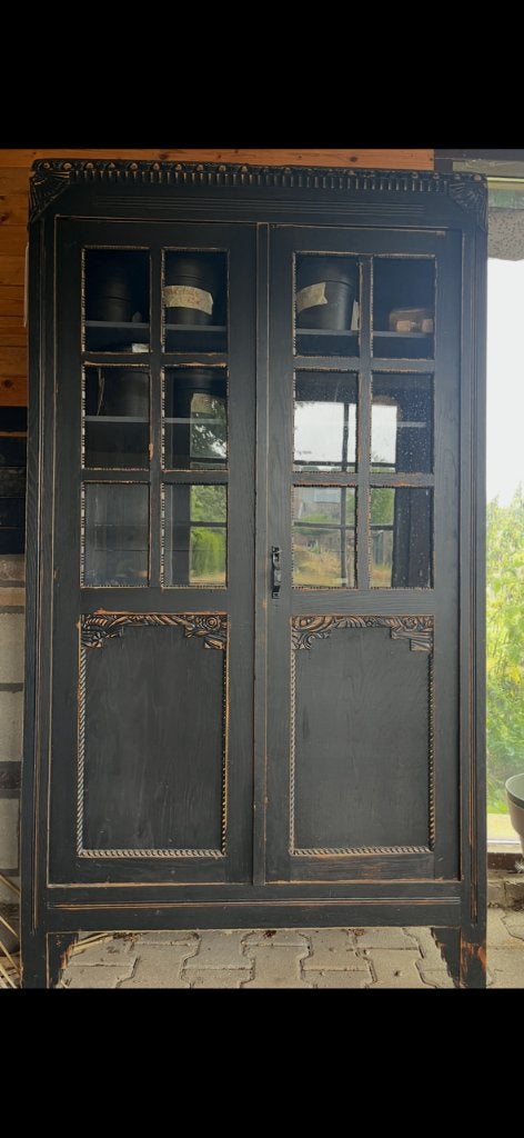 Brocante vitrinekast, Huis en Inrichting, Ophalen, 50 tot 100 cm, 150 tot 200 cm, 25 tot 50 cm