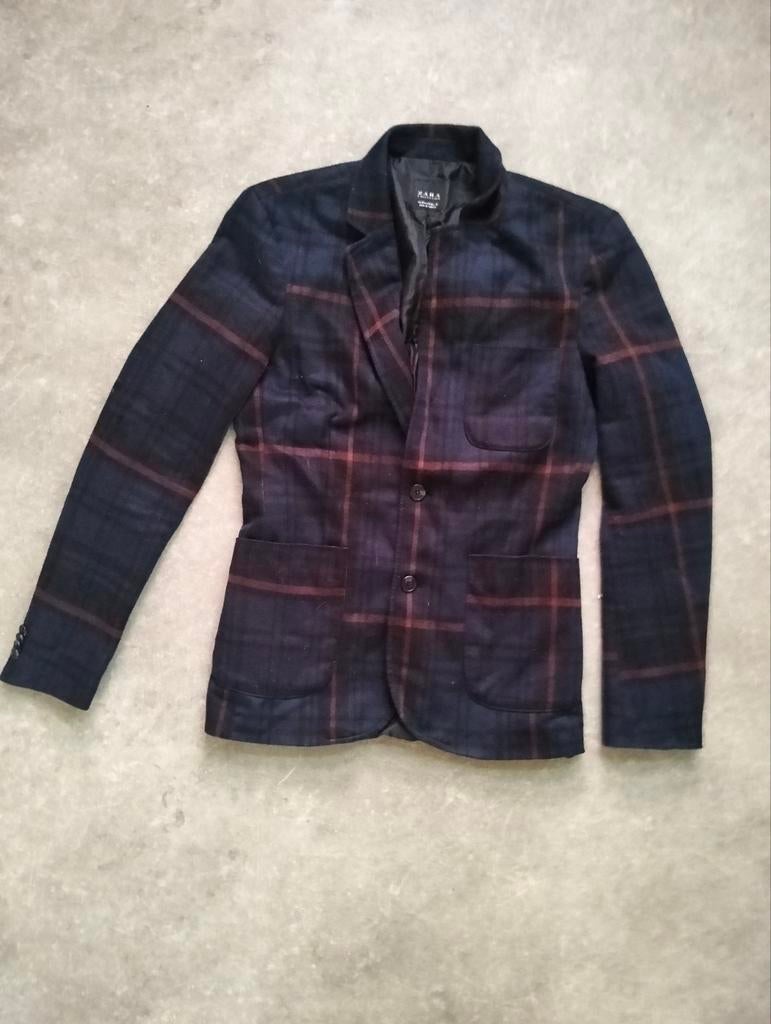 Zara Man geruite jas - Maat M, Maat 38/40 (M), Blauw, Zara, Ophalen of Verzenden