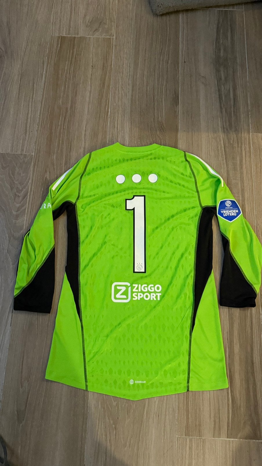 Ajax match issued 3 stippen shirt Rulli vs Sparta bench worn, Sport en Fitness, Maat L, Verzenden, Zo goed als nieuw, Shirt