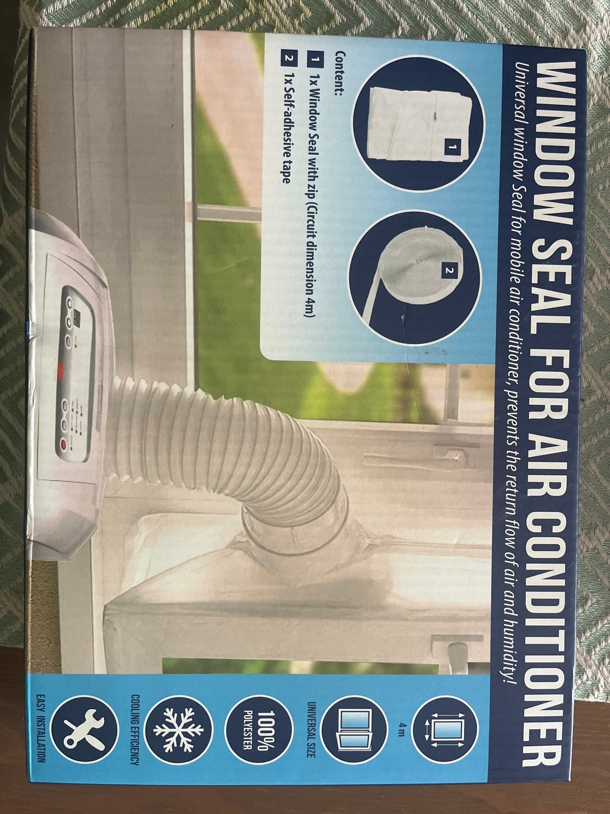Universele Raamafdichting voor Mobiele Airco - 4m, Minder dan 60 m³, Nieuw, Ophalen of Verzenden, Koelen en Ontvochtigen