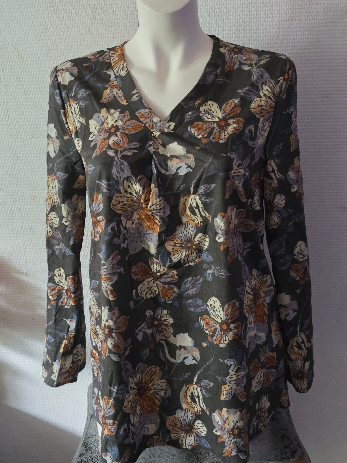 Shein dames Bloemenprint tuniek met V-hals maat S, Overige kleuren, Ophalen of Verzenden, Zo goed als nieuw, Maat 36 (S)