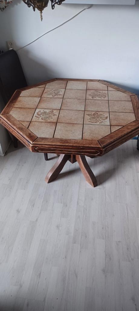 Eiken eettafel 6 hoekig ( MOET WEG  ), Ophalen, Rechthoekig, 50 tot 100 cm, 75 cm of meer