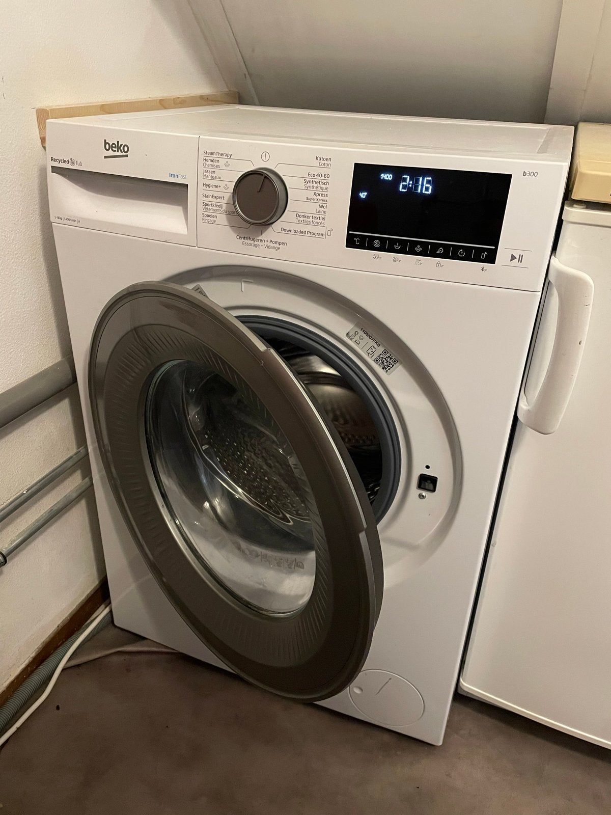 Beko Wasmachine met veel functies - Werkt perfect!, Witgoed en Apparatuur, Ophalen, 1200 tot 1600 toeren, Gebruikt, 8 tot 10 kg