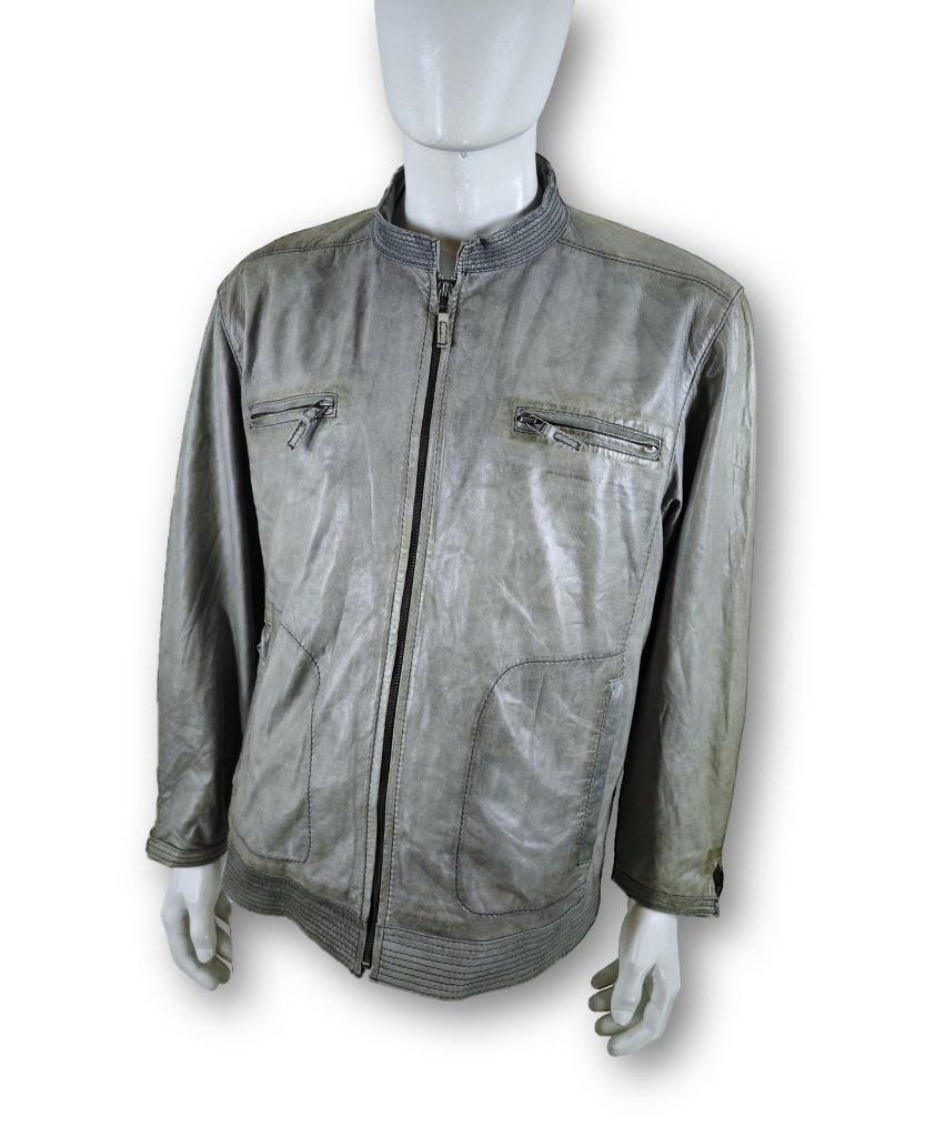 Pierre Cardin Leren Jas - Nappa Lamsleer, Kleding | Heren, Jassen | Winter, Gedragen, Maat 56/58 (XL), Groen, Ophalen of Verzenden