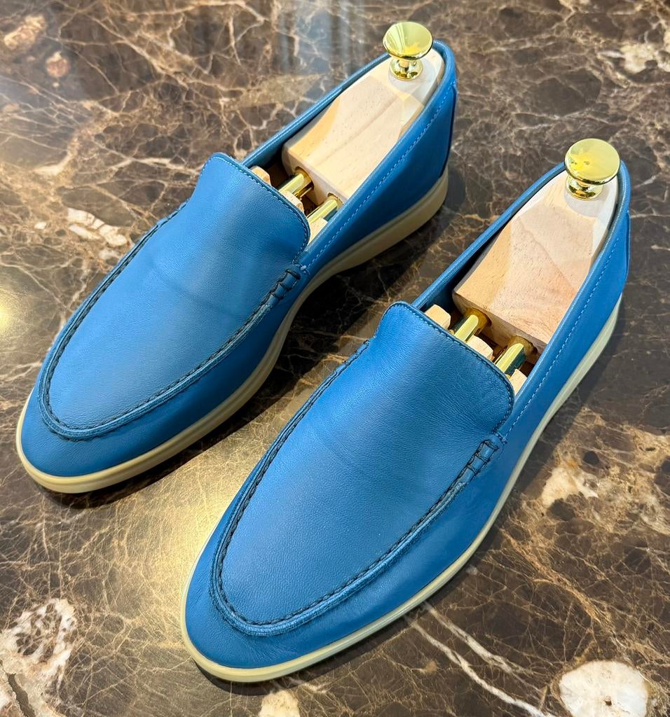 Loro Piana Summer Walk Blauw Leer maat 38, Kleding | Dames, Blauw, Ophalen of Verzenden, Zo goed als nieuw, Espadrilles of Moccasins