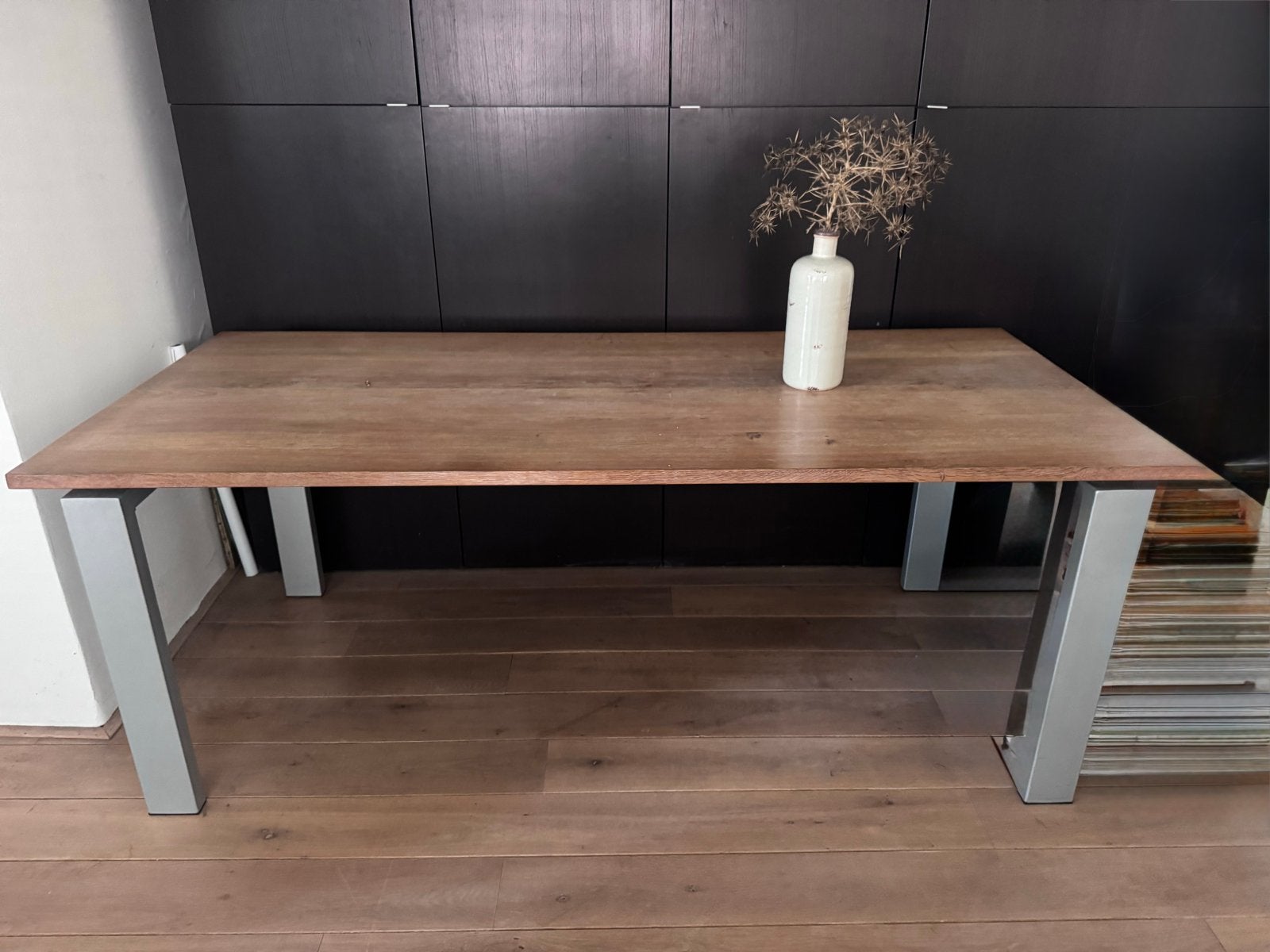 Eettafel - 6- persoons, Ophalen, Eikenhout, 50 tot 100 cm, Zo goed als nieuw