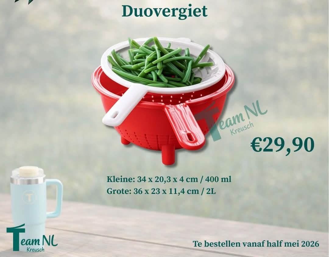 Tupperware duo vergiet, Huis en Inrichting, Ophalen of Verzenden, Zo goed als nieuw, Overige typen