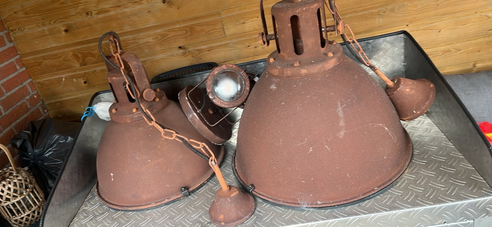 Set lampen, Huis en Inrichting, Ophalen of Verzenden, Gebruikt, Industrieel
