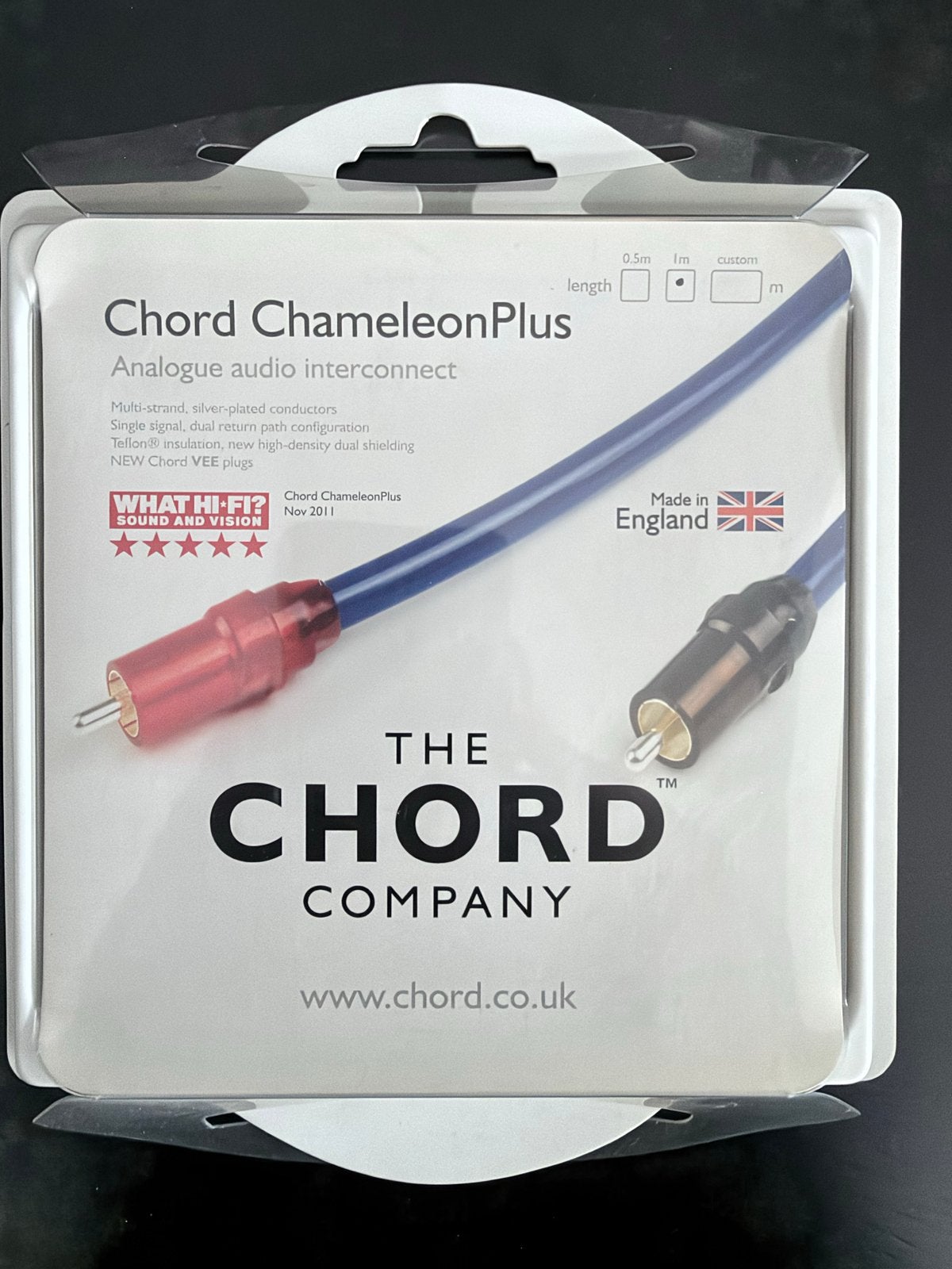 Chord Company Chameleon Plus analoge interlink 1m RCA-RCA, Audio, Tv en Foto, Nieuw, 1A Mills Way, Amesbury, Salisbury SP4 7RX, Verenigd Koninkrijk