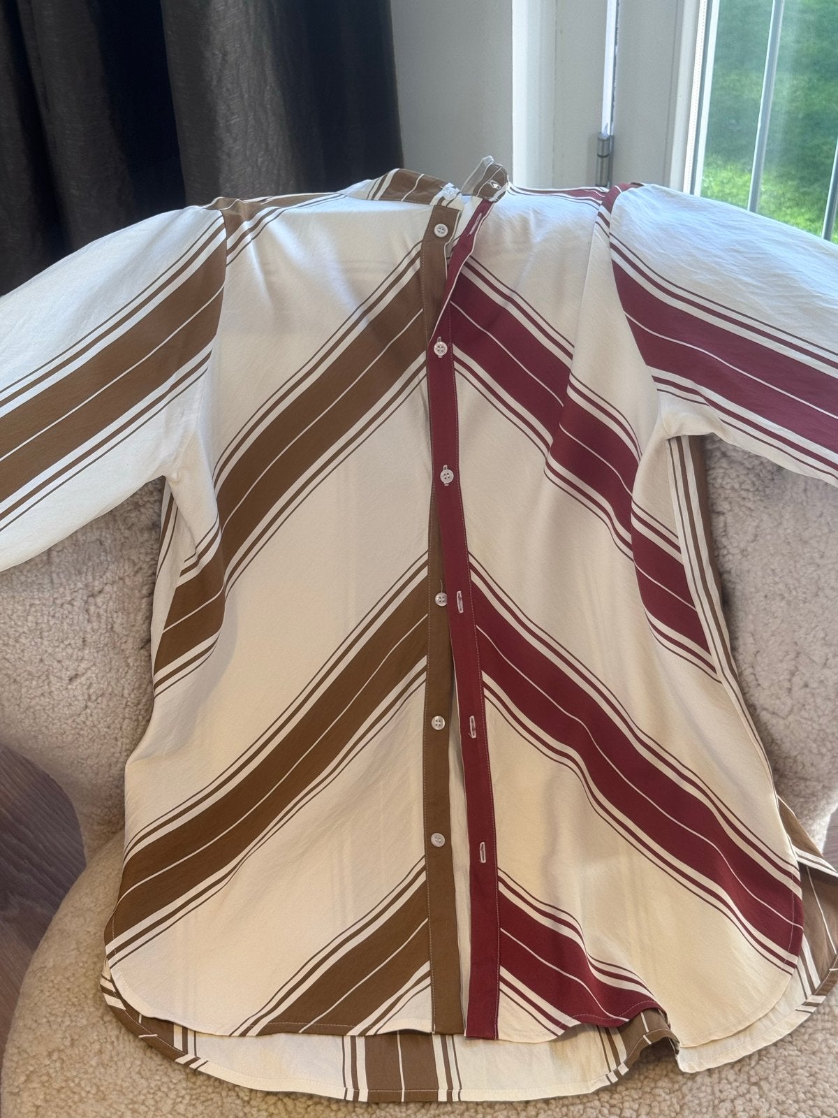 AVDW Ronis gestreept katoenen blouse, Verzenden, Nieuw, Maat 38/40 (M), Beige