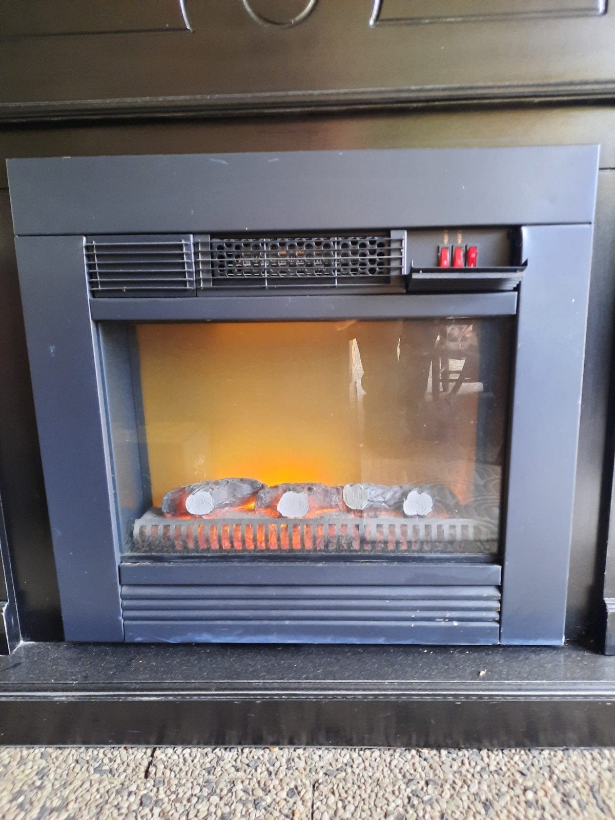 Elektrische haard met schouw - 100x119x36cm, Ophalen, Gebruikt, Vrijstaande haard, Elektrische haard