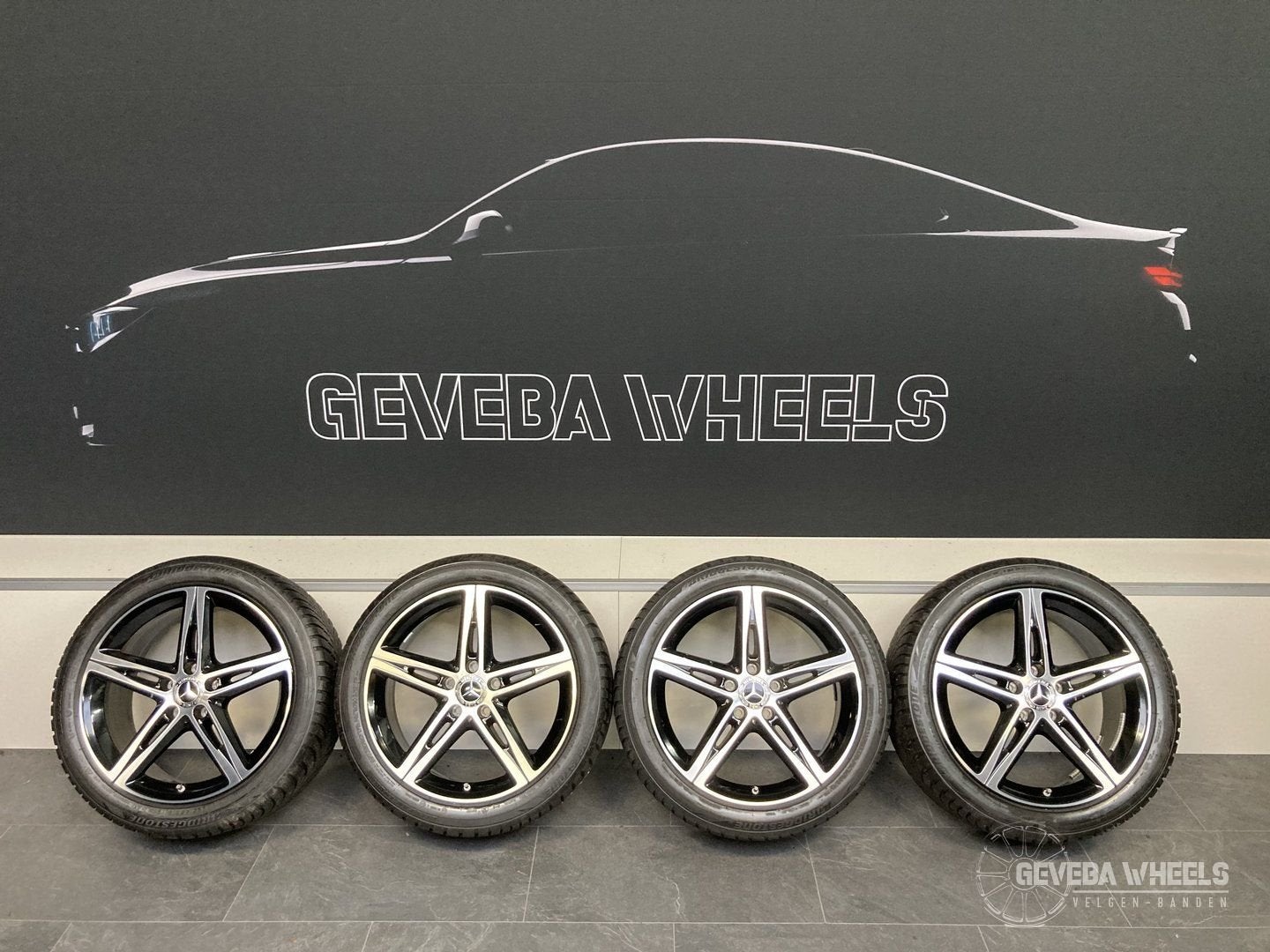 18” originele Mercedes A W177 velgen + winterbanden 5x112, 18 inch, Gebruikt, -, -