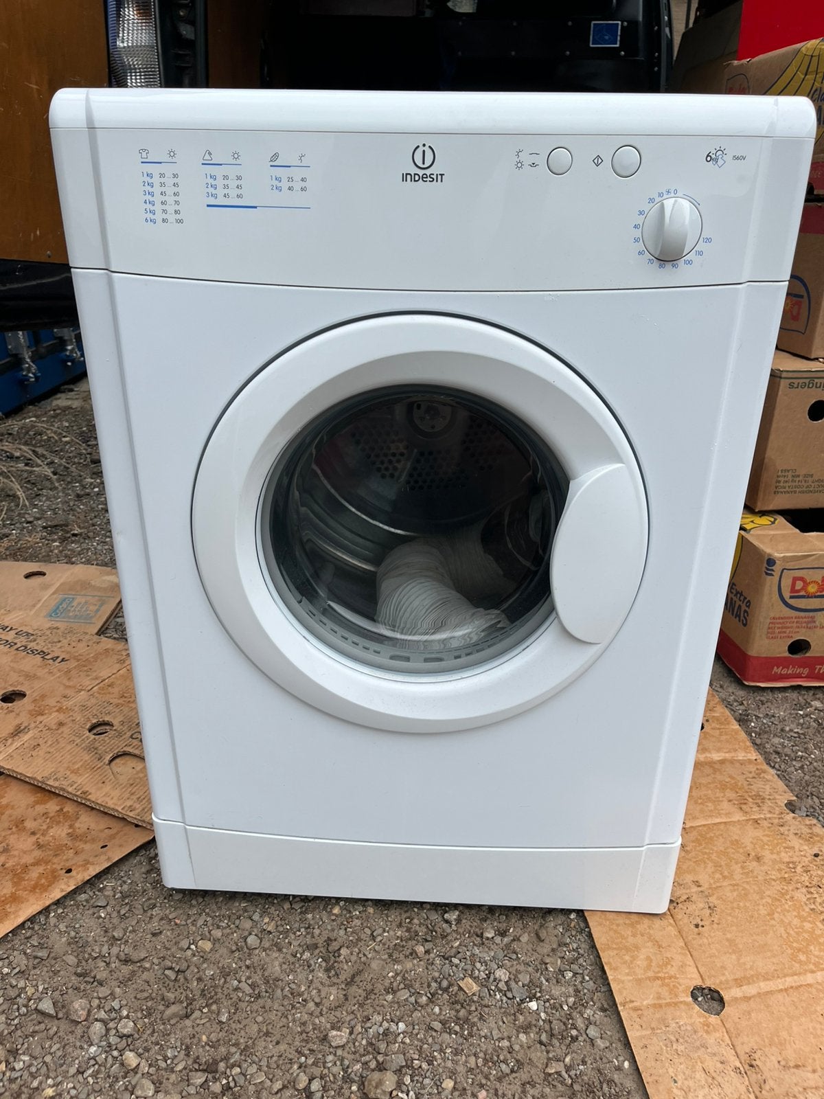 Wasdroger Indesit, Witgoed en Apparatuur, Wasdrogers, Ophalen, 6 tot 8 kg, Luchtafvoer, Zo goed als nieuw
