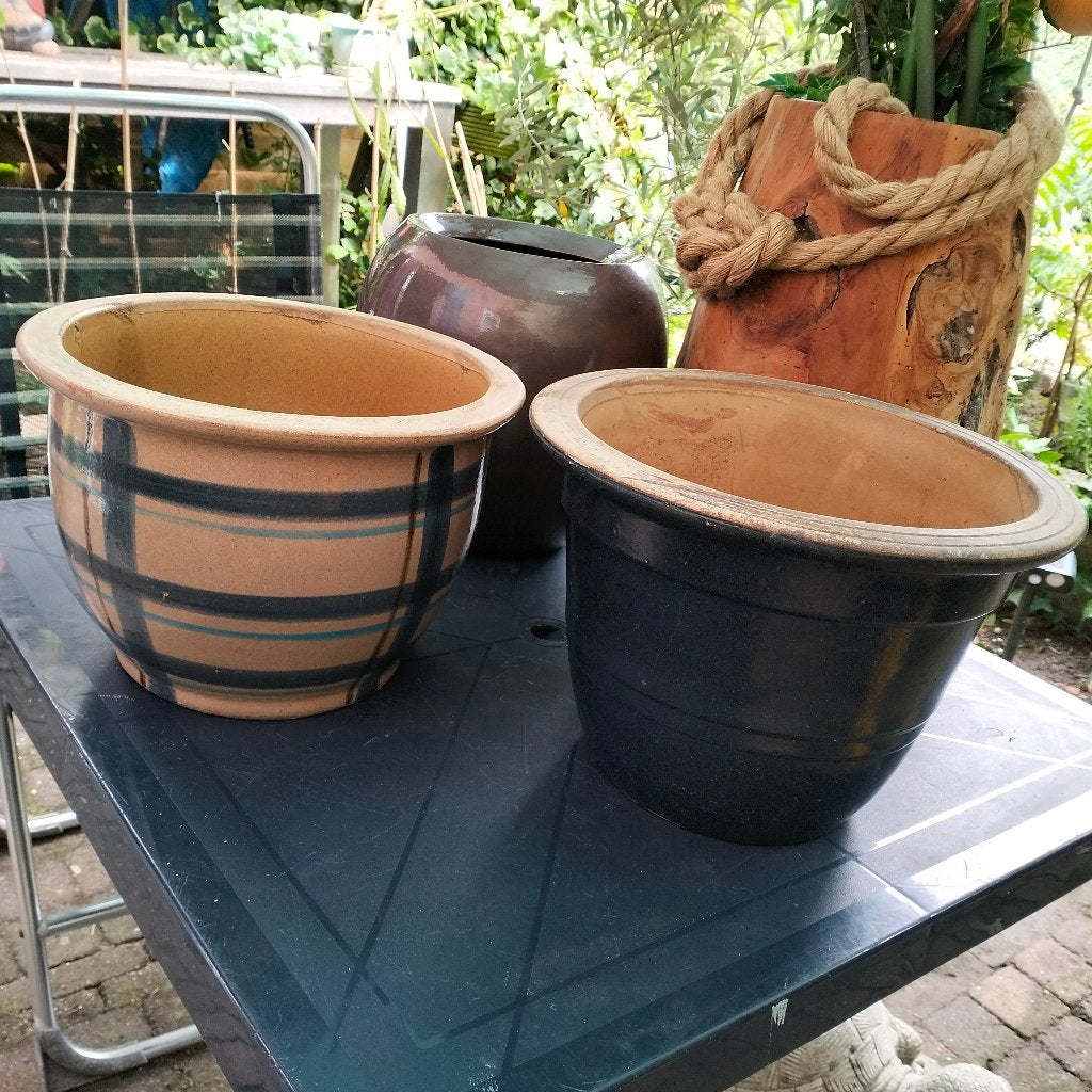 bloempotten groot, Tuin en Terras, Bloempotten, 25 tot 40 cm, Gebruikt, Rond, Ophalen of Verzenden