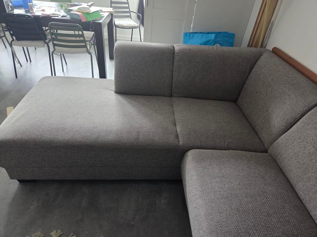 Comfortabele Hoekbank - Grijs Stof, Huis en Inrichting, Banken | Bankstellen, Ophalen, Modern, Comfortabel, 250 tot 300 cm, Gebruikt