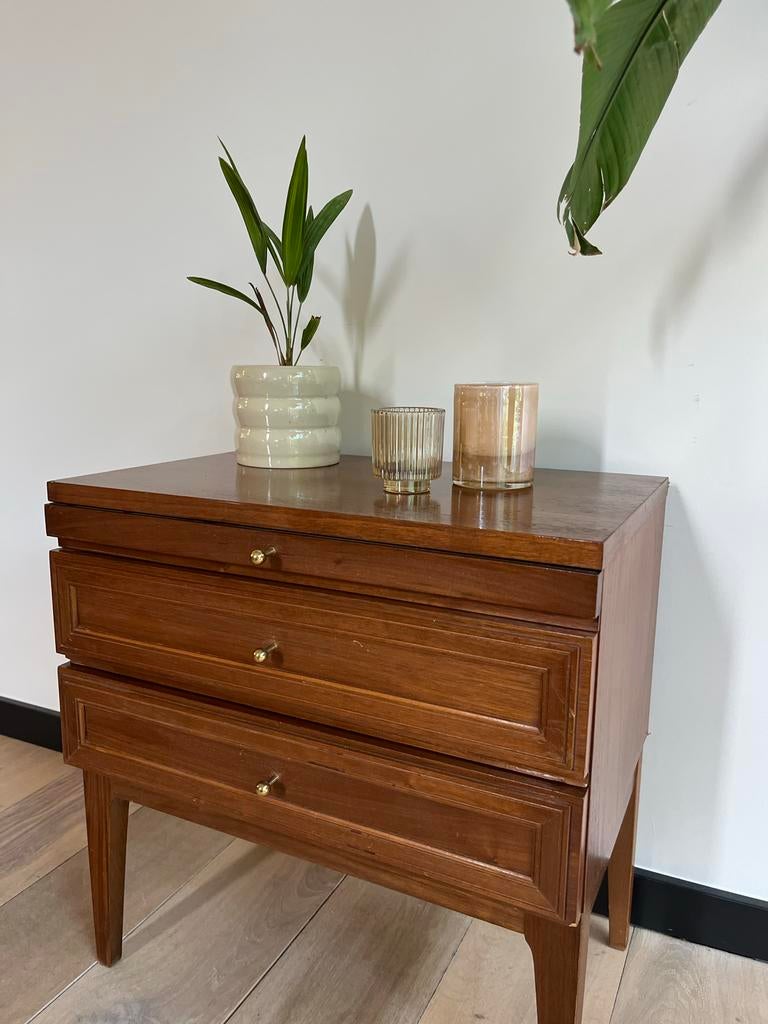 Vintage houten kastje met lades, Ophalen, Gebruikt
