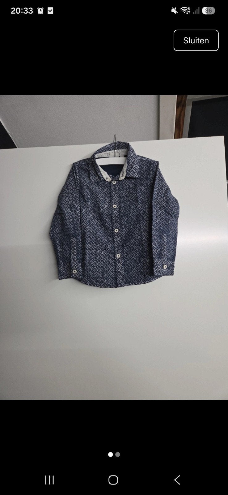 Leuk overhemdje maat 98, Verzenden, Gebruikt, Jongen of Meisje, Overhemd of Blouse