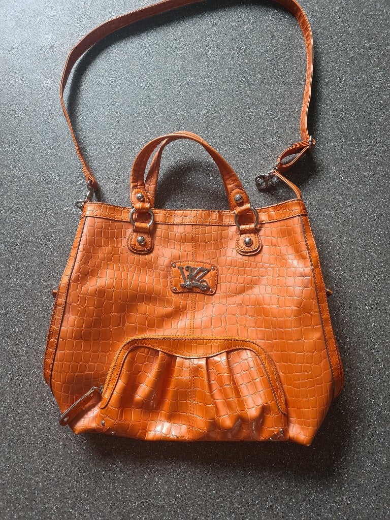 Oranje handtas (Kathy van Zeeland) - retro - ongebruikt, Sieraden, Tassen en Uiterlijk, Ophalen of Verzenden, Zo goed als nieuw
