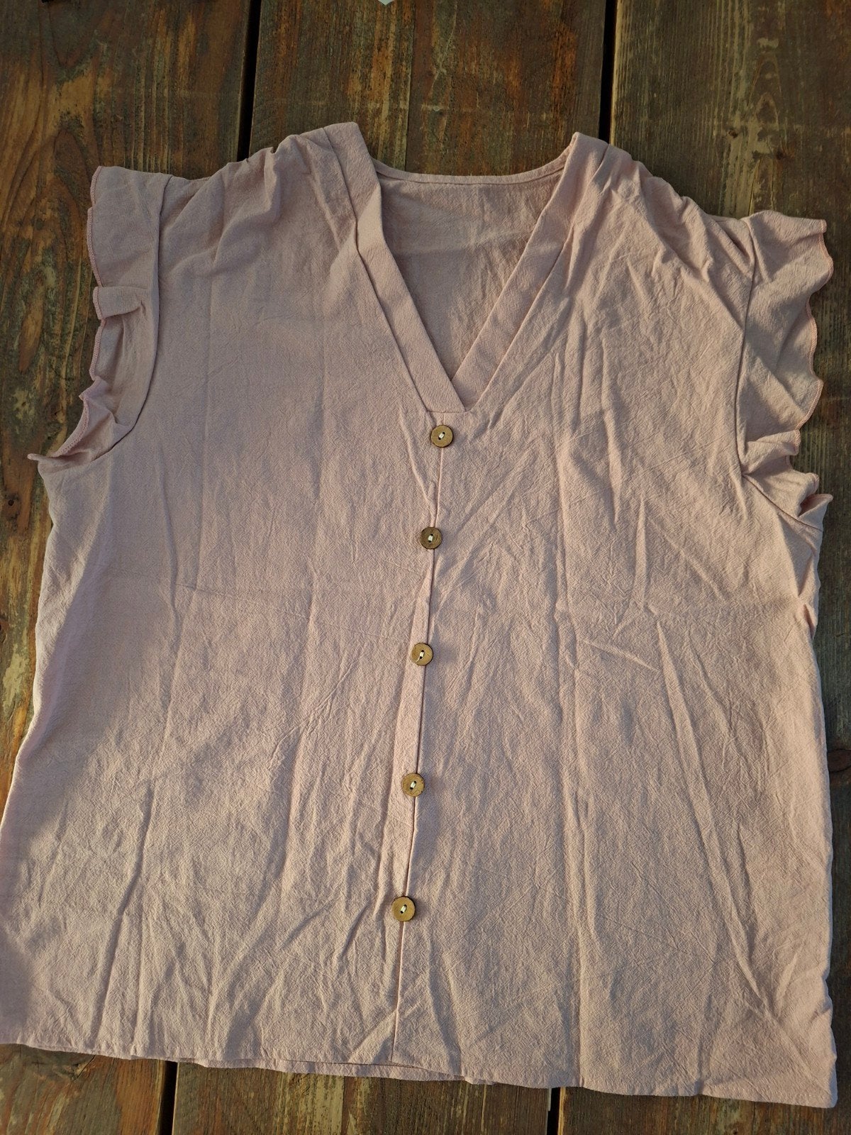 Roze top met knoopjes en ruches mouwen, Kleding | Dames, T-shirts, Maat 38/40 (M), Nieuw, Ophalen of Verzenden, Onbekend