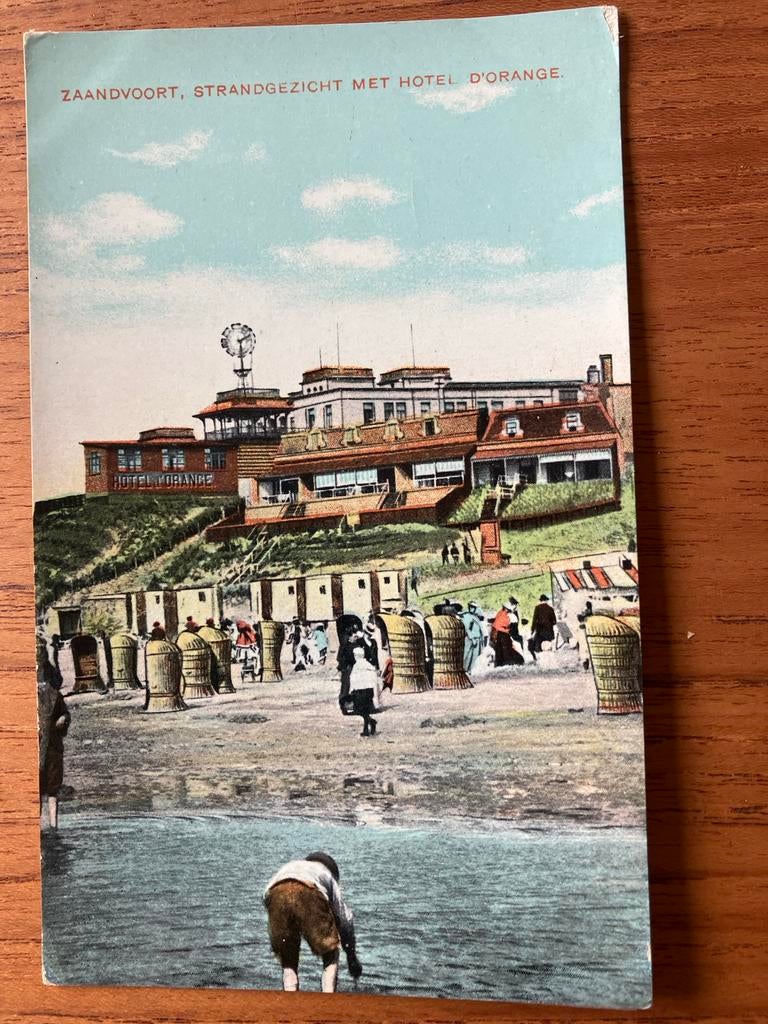 Zandvoort: Hotel d'Orange ansichtkaart - Strandgezicht, Ophalen of Verzenden, Voor 1920, Ongelopen, Noord-Holland