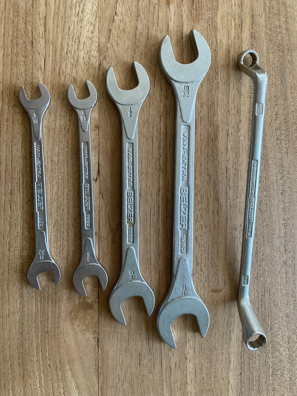 Belzer steeksleutels 1953 en ringsleutel No2, Auto diversen, Autogereedschap, Ophalen of Verzenden, Zo goed als nieuw