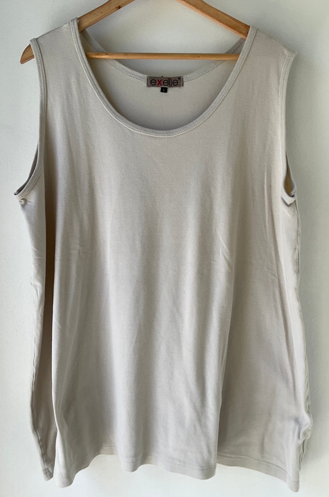 Exelle top zandkleur 100% katoen maat L= 54/56, Ophalen of Verzenden, Zo goed als nieuw, Beige