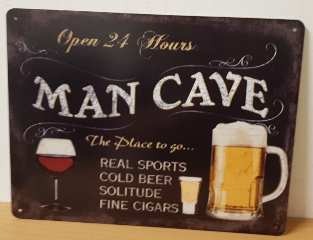 Man Cave open 24h bier wijn reclamebord van metaal wandbord, Info@deconoord.nl, Deco Noord, Nieuw, Ophalen of Verzenden
