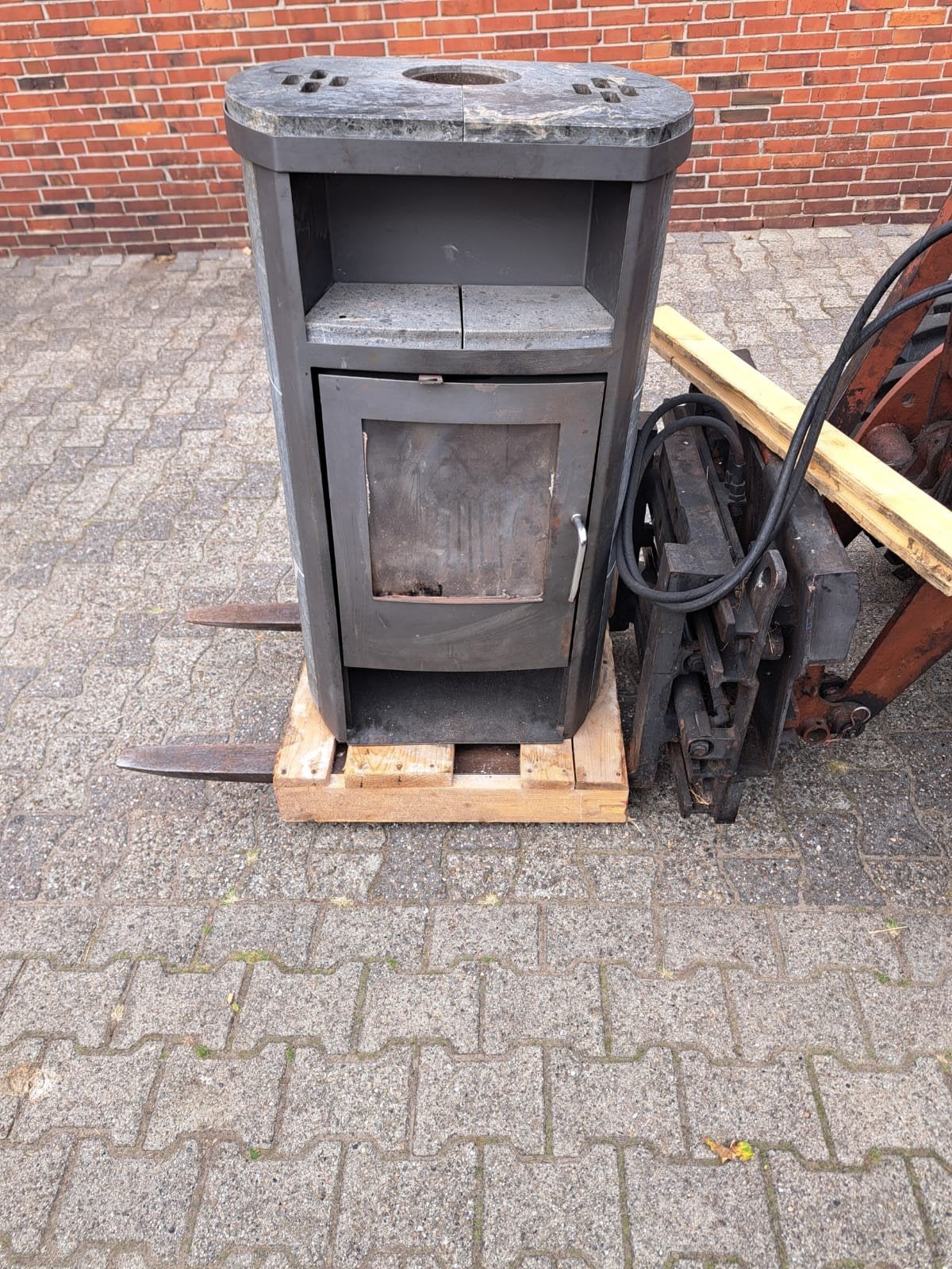 speksteen kachel werkplaats, mancave, Huis en Inrichting, Kachels, Ophalen, Gebruikt, Hout, Gaskachel