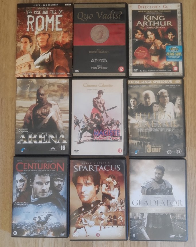 Collectie 9x ROMEINEN & GLADIATOREN Spartacus CAESAR Rome, Cd's en Dvd's, Vanaf 12 jaar, Ophalen of Verzenden, Zo goed als nieuw