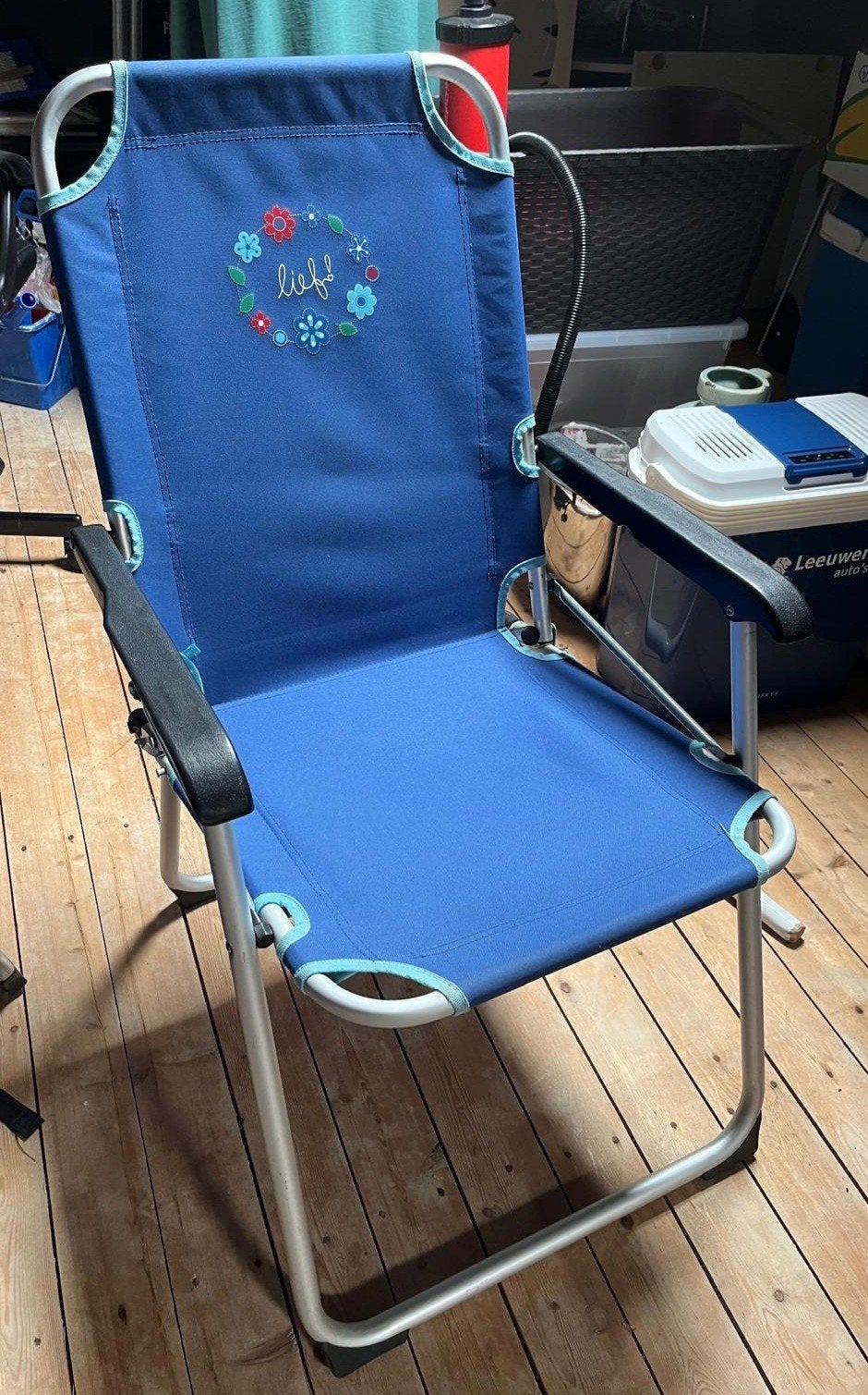 Lief! 2 inklapbare campingstoelen blauw - handig en compact, Caravans en Kamperen, Ophalen, Gebruikt, Campingstoel