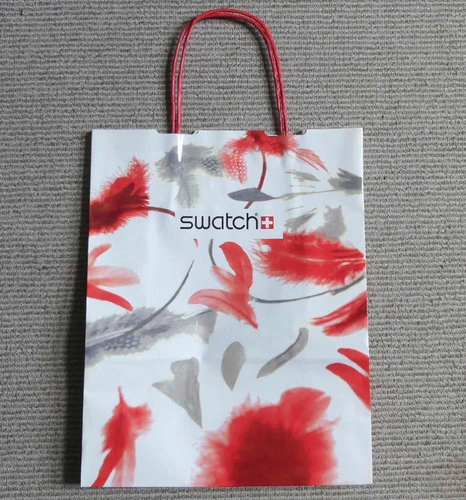 Swatch tasje vintage papieren tas Swatch horloges, Verzamelen, Ophalen of Verzenden, Zo goed als nieuw, Gebruiksvoorwerp
