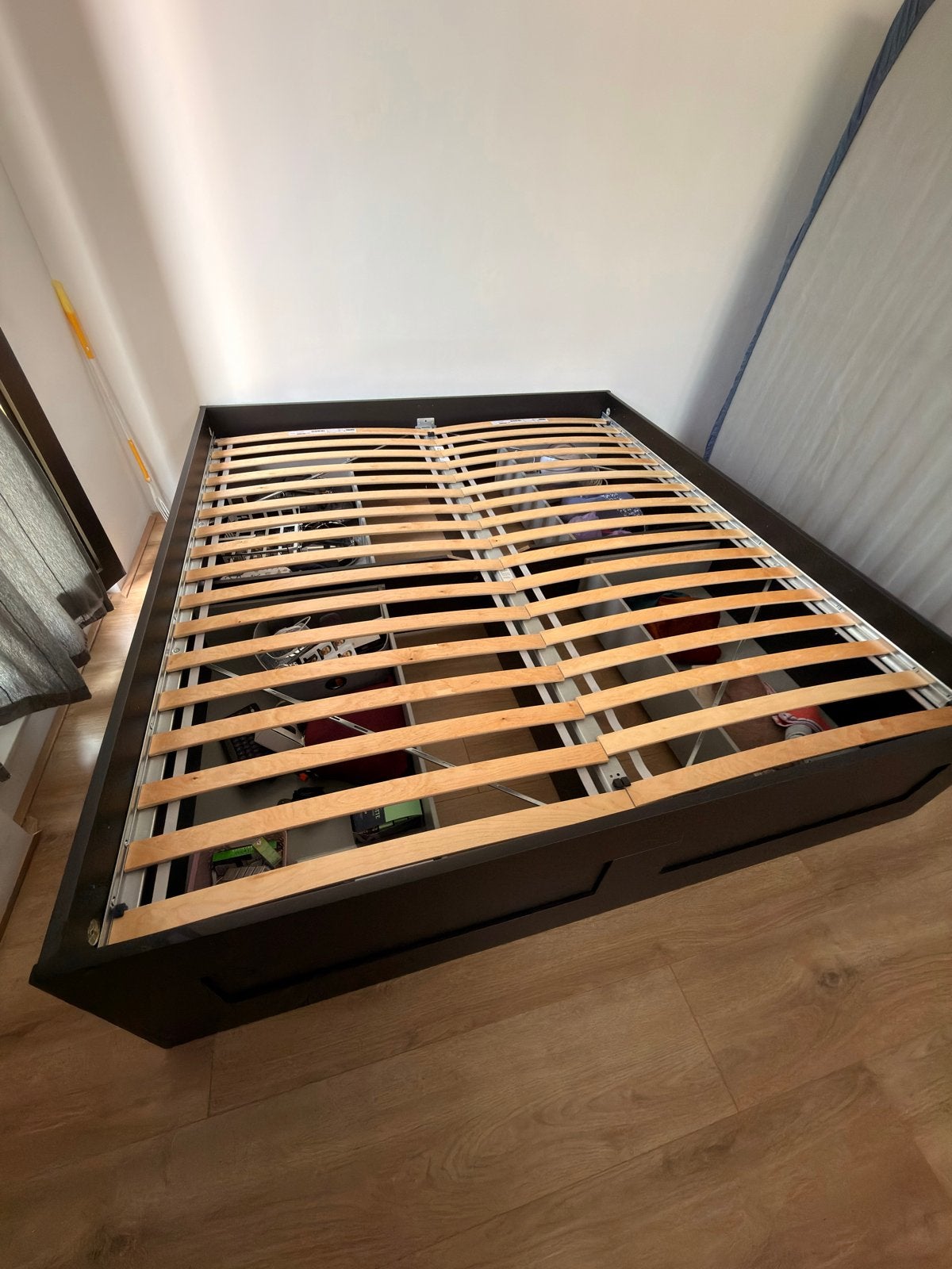 IKEA Brimnes bedframe met opbergruimte, 180x200 cm, Ophalen, Gebruikt, Zwart, Tweepersoons
