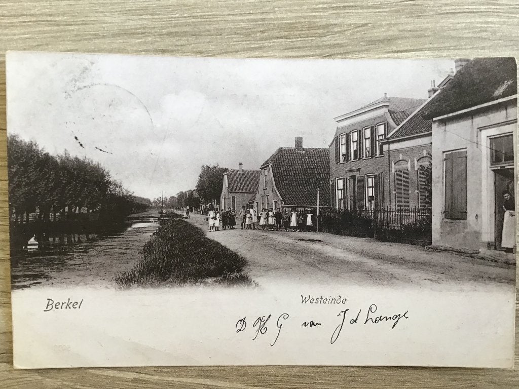 Oude ansichtkaart Berkel Westeinde, 1900-05, Ophalen of Verzenden, Voor 1920, Gelopen, Zuid-Holland