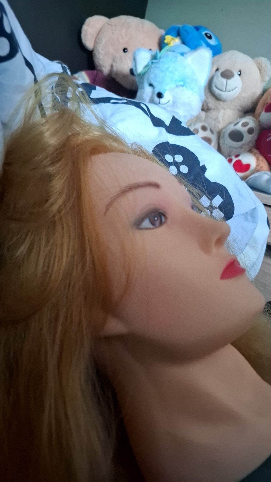 Oefenhoofd met blond haar, Ophalen, Gebruikt