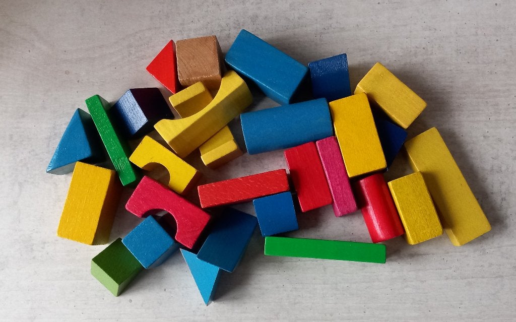 klein partijtje vintage houten blokjes, Ophalen of Verzenden, Gebruikt, Overige typen